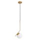 GloboStar® MONROE 00958 Μοντέρνο Κρεμαστό Φωτιστικό Οροφής Μονόφωτο 1 x E27 Χρυσό - Λευκό Μεταλλικό Μπάλα Φ15 x Υ49cm GloboStar® MONROE 00958 Μοντέρνο Κρεμαστό Φωτιστικό Οροφής Μονόφωτο 1 x E27 Χρυσό - Λευκό Μεταλλικό Μπάλα Φ15 x Υ49cm