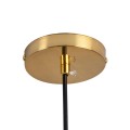 GloboStar® MONROE 00958 Μοντέρνο Κρεμαστό Φωτιστικό Οροφής Μονόφωτο 1 x E27 Χρυσό - Λευκό Μεταλλικό Μπάλα Φ15 x Υ49cm