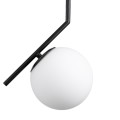 GloboStar® MONROE 00959 Μοντέρνο Κρεμαστό Φωτιστικό Οροφής Μονόφωτο 1 x E27 Μαύρο - Λευκό Μεταλλικό Μπάλα Φ15 x Υ49cm