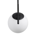 GloboStar® MONROE 00959 Μοντέρνο Κρεμαστό Φωτιστικό Οροφής Μονόφωτο 1 x E27 Μαύρο - Λευκό Μεταλλικό Μπάλα Φ15 x Υ49cm