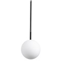 GloboStar® MONROE 00959 Μοντέρνο Κρεμαστό Φωτιστικό Οροφής Μονόφωτο 1 x E27 Μαύρο - Λευκό Μεταλλικό Μπάλα Φ15 x Υ49cm