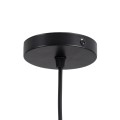 GloboStar® MONROE 00959 Μοντέρνο Κρεμαστό Φωτιστικό Οροφής Μονόφωτο 1 x E27 Μαύρο - Λευκό Μεταλλικό Μπάλα Φ15 x Υ49cm