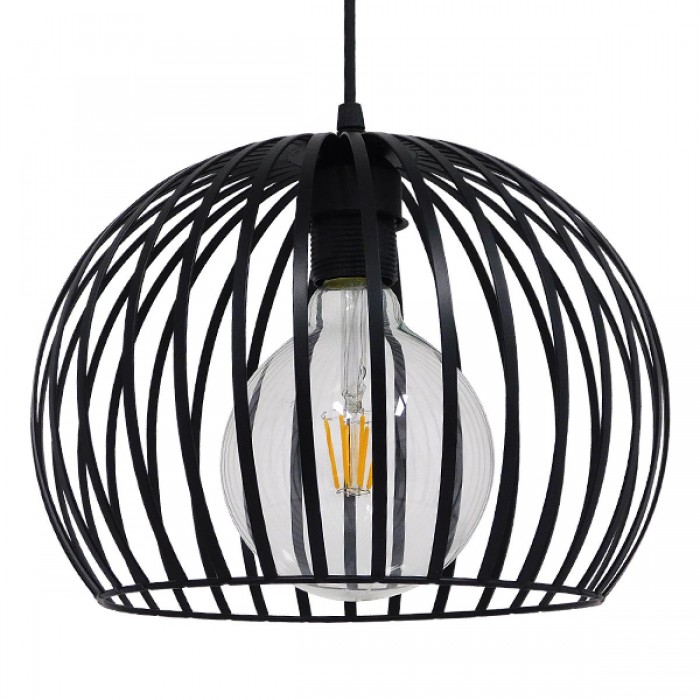 GloboStar® CARTER 00960 Μοντέρνο Industrial Κρεμαστό Φωτιστικό Οροφής Μονόφωτο 1 x E27 Μαύρο με Εκρού Μεταλλικό Πλέγμα Φ28 x Υ23cm GloboStar® CARTER 00960 Μοντέρνο Industrial Κρεμαστό Φωτιστικό Οροφής Μονόφωτο 1 x E27 Μαύρο με Εκρού Μεταλλικό Πλέγμα Φ28 x Υ23cm