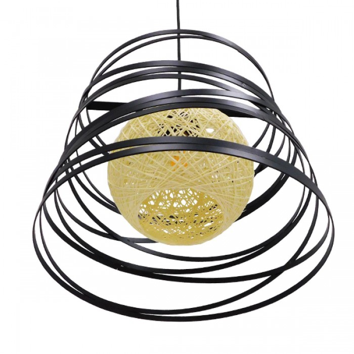 GloboStar® CARTER 00961 Μοντέρνο Industrial Κρεμαστό Φωτιστικό Οροφής Μονόφωτο 1 x E27 Μαύρο με Εκρού Μεταλλικό Πλέγμα Φ32 x Υ25cm GloboStar® CARTER 00961 Μοντέρνο Industrial Κρεμαστό Φωτιστικό Οροφής Μονόφωτο 1 x E27 Μαύρο με Εκρού Μεταλλικό Πλέγμα Φ32 x Υ25cm