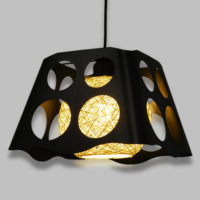 GloboStar® CARTER 00962 Μοντέρνο Industrial Κρεμαστό Φωτιστικό Οροφής Μονόφωτο 1 x E27 Μαύρο με Εκρού Μεταλλικό Πλέγμα Μ28 x Π28 x Υ22cm GloboStar® CARTER 00962 Μοντέρνο Industrial Κρεμαστό Φωτιστικό Οροφής Μονόφωτο 1 x E27 Μαύρο με Εκρού Μεταλλικό Πλέγμα Μ28 x Π28 x Υ22cm