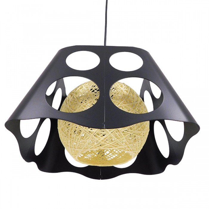 GloboStar® CARTER 00962 Μοντέρνο Industrial Κρεμαστό Φωτιστικό Οροφής Μονόφωτο 1 x E27 Μαύρο με Εκρού Μεταλλικό Πλέγμα Μ28 x Π28 x Υ22cm GloboStar® CARTER 00962 Μοντέρνο Industrial Κρεμαστό Φωτιστικό Οροφής Μονόφωτο 1 x E27 Μαύρο με Εκρού Μεταλλικό Πλέγμα Μ28 x Π28 x Υ22cm