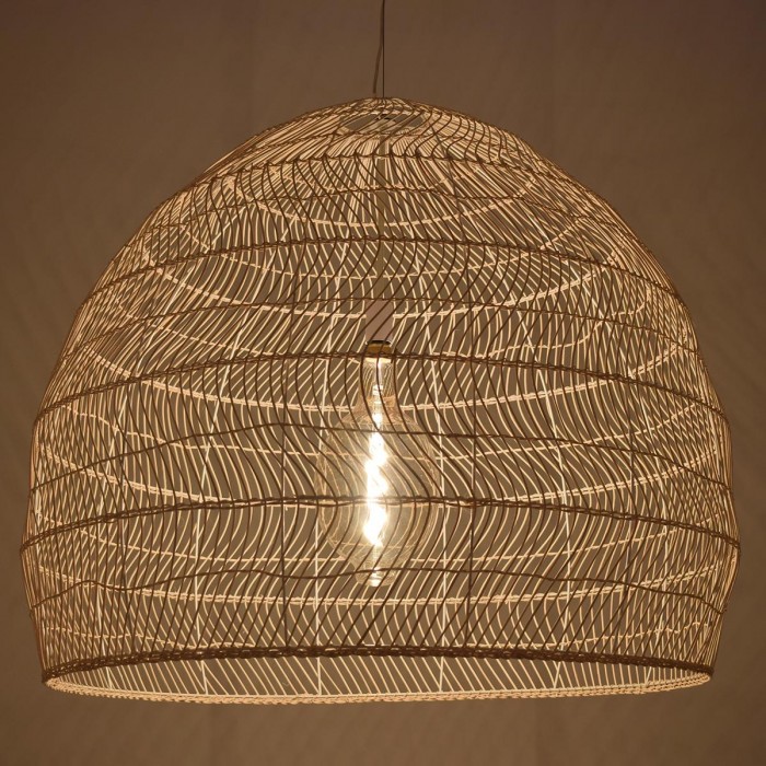 GloboStar® MALIBU 00965 Vintage Κρεμαστό Φωτιστικό Οροφής Μονόφωτο 1 x E27 Λευκό Ξύλινο Μπαμπού Φ100 x Y86cm GloboStar® MALIBU 00965 Vintage Κρεμαστό Φωτιστικό Οροφής Μονόφωτο 1 x E27 Λευκό Ξύλινο Μπαμπού Φ100 x Y86cm