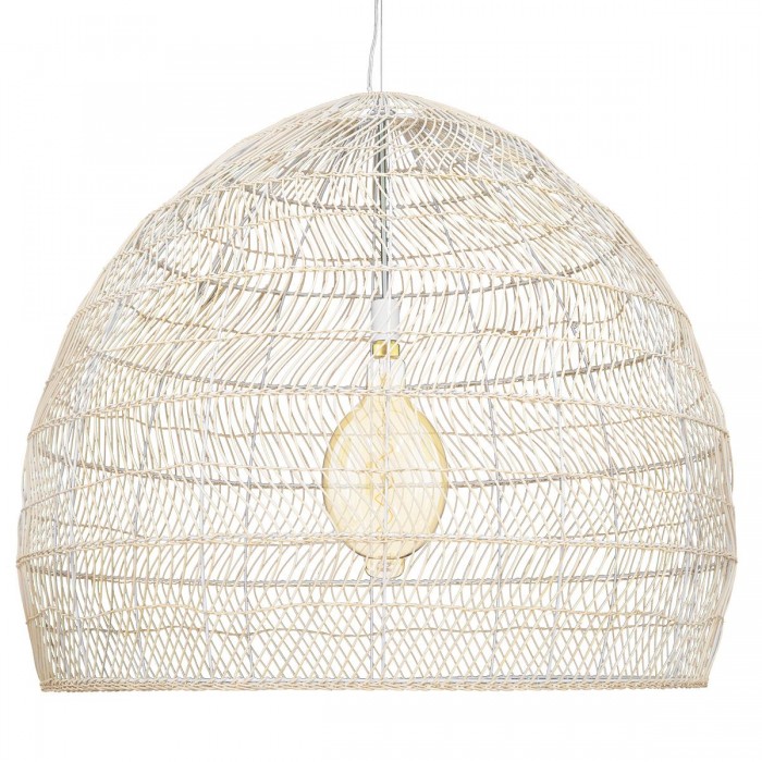 GloboStar® MALIBU 00965 Vintage Κρεμαστό Φωτιστικό Οροφής Μονόφωτο 1 x E27 Λευκό Ξύλινο Μπαμπού Φ100 x Y86cm GloboStar® MALIBU 00965 Vintage Κρεμαστό Φωτιστικό Οροφής Μονόφωτο 1 x E27 Λευκό Ξύλινο Μπαμπού Φ100 x Y86cm