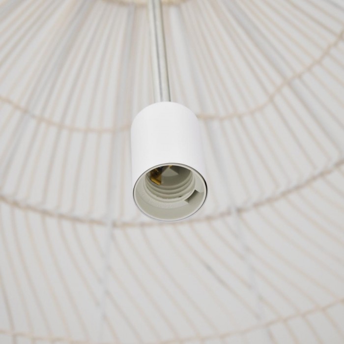 GloboStar® MALIBU 00965 Vintage Κρεμαστό Φωτιστικό Οροφής Μονόφωτο 1 x E27 Λευκό Ξύλινο Μπαμπού Φ100 x Y86cm GloboStar® MALIBU 00965 Vintage Κρεμαστό Φωτιστικό Οροφής Μονόφωτο 1 x E27 Λευκό Ξύλινο Μπαμπού Φ100 x Y86cm