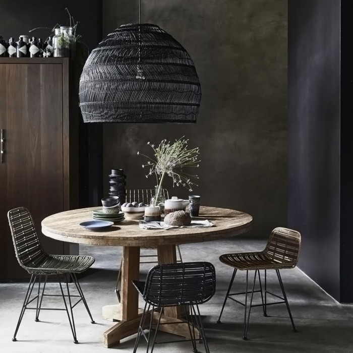 GloboStar® MALIBU 00966 Vintage Κρεμαστό Φωτιστικό Οροφής Μονόφωτο 1 x E27 Μαύρο Ξύλινο Μπαμπού Φ100 x Y86cm GloboStar® MALIBU 00966 Vintage Κρεμαστό Φωτιστικό Οροφής Μονόφωτο 1 x E27 Μαύρο Ξύλινο Μπαμπού Φ100 x Y86cm