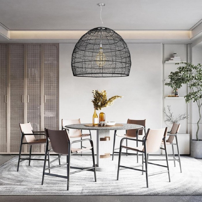 GloboStar® MALIBU 00966 Vintage Κρεμαστό Φωτιστικό Οροφής Μονόφωτο 1 x E27 Μαύρο Ξύλινο Μπαμπού Φ100 x Y86cm GloboStar® MALIBU 00966 Vintage Κρεμαστό Φωτιστικό Οροφής Μονόφωτο 1 x E27 Μαύρο Ξύλινο Μπαμπού Φ100 x Y86cm