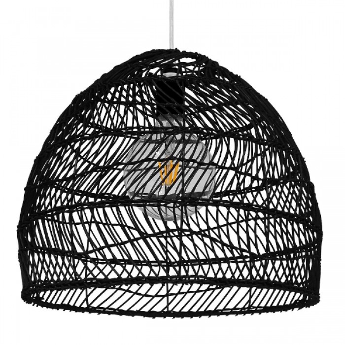 GloboStar® MALIBU 00969 Vintage Κρεμαστό Φωτιστικό Οροφής Μονόφωτο 1 x E27 Μαύρο Ξύλινο Μπαμπού Φ40 x Y35cm GloboStar® MALIBU 00969 Vintage Κρεμαστό Φωτιστικό Οροφής Μονόφωτο 1 x E27 Μαύρο Ξύλινο Μπαμπού Φ40 x Y35cm