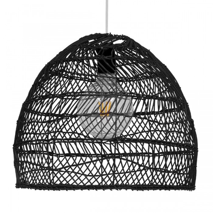 GloboStar® MALIBU 00969 Vintage Κρεμαστό Φωτιστικό Οροφής Μονόφωτο 1 x E27 Μαύρο Ξύλινο Μπαμπού Φ40 x Y35cm GloboStar® MALIBU 00969 Vintage Κρεμαστό Φωτιστικό Οροφής Μονόφωτο 1 x E27 Μαύρο Ξύλινο Μπαμπού Φ40 x Y35cm