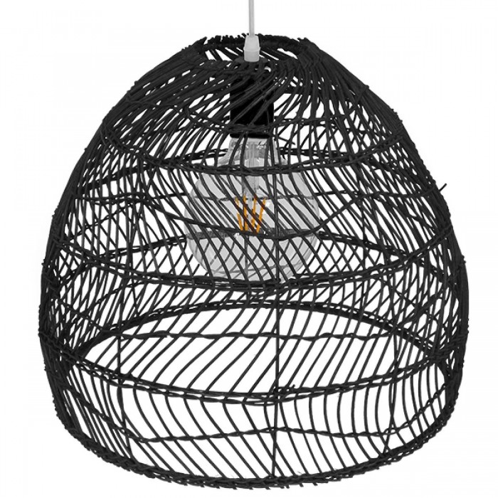 GloboStar® MALIBU 00969 Vintage Κρεμαστό Φωτιστικό Οροφής Μονόφωτο 1 x E27 Μαύρο Ξύλινο Μπαμπού Φ40 x Y35cm GloboStar® MALIBU 00969 Vintage Κρεμαστό Φωτιστικό Οροφής Μονόφωτο 1 x E27 Μαύρο Ξύλινο Μπαμπού Φ40 x Y35cm