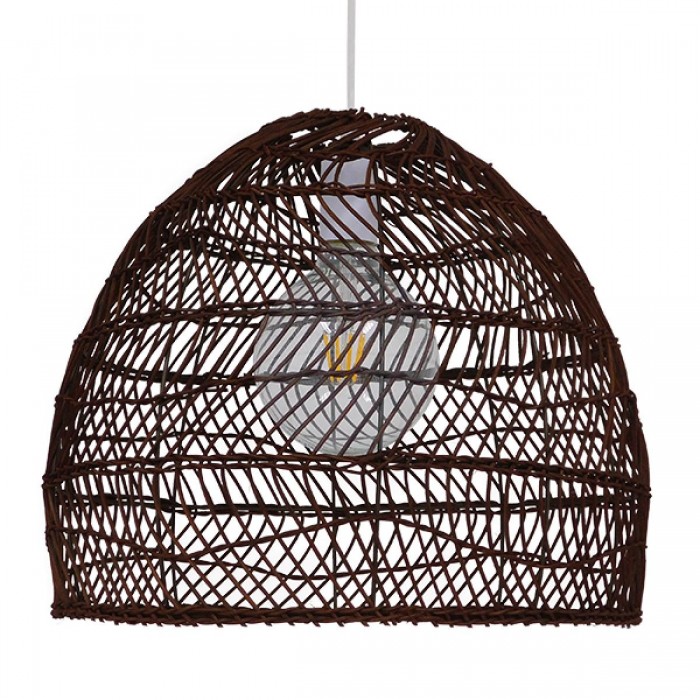 GloboStar® MALIBU 00970 Vintage Κρεμαστό Φωτιστικό Οροφής Μονόφωτο 1 x E27 Καφέ Ξύλινο Μπαμπού Φ40 x Y35cm GloboStar® MALIBU 00970 Vintage Κρεμαστό Φωτιστικό Οροφής Μονόφωτο 1 x E27 Καφέ Ξύλινο Μπαμπού Φ40 x Y35cm