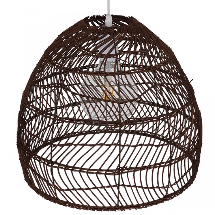 GloboStar® MALIBU 00970 Vintage Κρεμαστό Φωτιστικό Οροφής Μονόφωτο 1 x E27 Καφέ Ξύλινο Μπαμπού Φ40 x Y35cm GloboStar® MALIBU 00970 Vintage Κρεμαστό Φωτιστικό Οροφής Μονόφωτο 1 x E27 Καφέ Ξύλινο Μπαμπού Φ40 x Y35cm