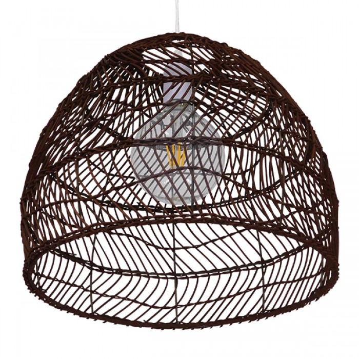 GloboStar® MALIBU 00970 Vintage Κρεμαστό Φωτιστικό Οροφής Μονόφωτο 1 x E27 Καφέ Ξύλινο Μπαμπού Φ40 x Y35cm GloboStar® MALIBU 00970 Vintage Κρεμαστό Φωτιστικό Οροφής Μονόφωτο 1 x E27 Καφέ Ξύλινο Μπαμπού Φ40 x Y35cm