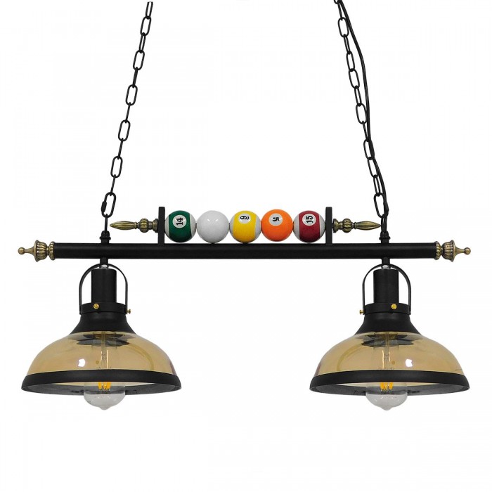 GloboStar® BILLIARD 00972 Vintage Industrial Κρεμαστό Φωτιστικό Οροφής Δίφωτο 2 x E27 Mαύρο Μεταλλικό Μ71 x Π25 x Υ30cm GloboStar® BILLIARD 00972 Vintage Industrial Κρεμαστό Φωτιστικό Οροφής Δίφωτο 2 x E27 Mαύρο Μεταλλικό Μ71 x Π25 x Υ30cm