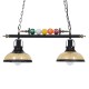 GloboStar® BILLIARD 00972 Vintage Industrial Κρεμαστό Φωτιστικό Οροφής Δίφωτο 2 x E27 Mαύρο Μεταλλικό Μ71 x Π25 x Υ30cm GloboStar® BILLIARD 00972 Vintage Industrial Κρεμαστό Φωτιστικό Οροφής Δίφωτο 2 x E27 Mαύρο Μεταλλικό Μ71 x Π25 x Υ30cm
