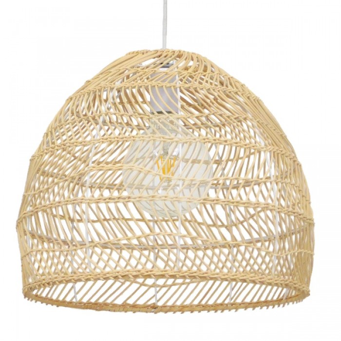 GloboStar® MALIBU 00973 Vintage Κρεμαστό Φωτιστικό Οροφής Μονόφωτο 1 x E27 Μπεζ Ξύλινο Μπαμπού Φ40 x Y35cm GloboStar® MALIBU 00973 Vintage Κρεμαστό Φωτιστικό Οροφής Μονόφωτο 1 x E27 Μπεζ Ξύλινο Μπαμπού Φ40 x Y35cm