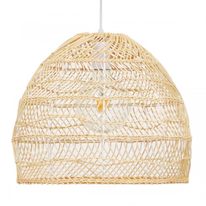 GloboStar® MALIBU 00973 Vintage Κρεμαστό Φωτιστικό Οροφής Μονόφωτο 1 x E27 Μπεζ Ξύλινο Μπαμπού Φ40 x Y35cm GloboStar® MALIBU 00973 Vintage Κρεμαστό Φωτιστικό Οροφής Μονόφωτο 1 x E27 Μπεζ Ξύλινο Μπαμπού Φ40 x Y35cm
