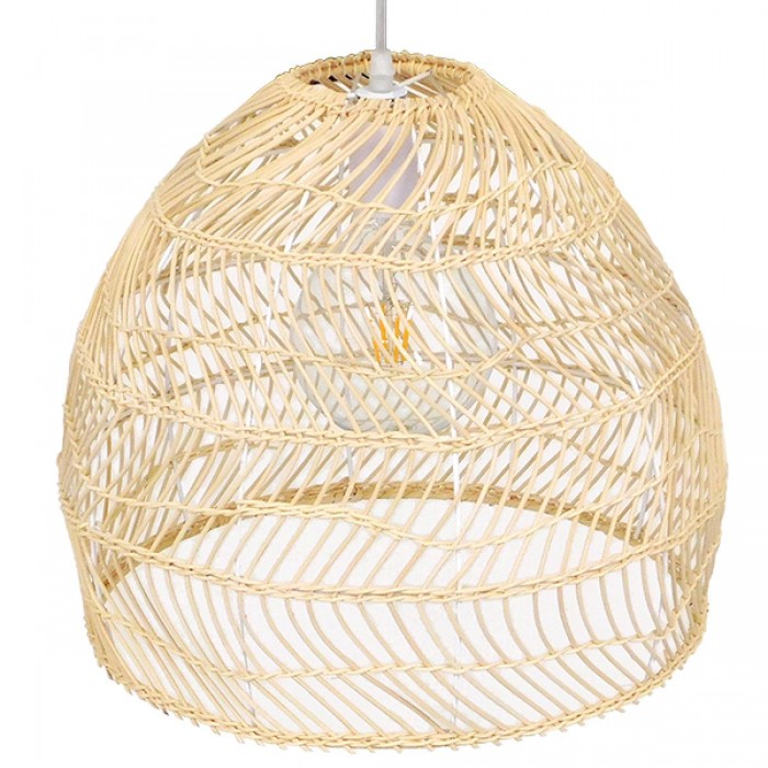 GloboStar® MALIBU 00973 Vintage Κρεμαστό Φωτιστικό Οροφής Μονόφωτο 1 x E27 Μπεζ Ξύλινο Μπαμπού Φ40 x Y35cm GloboStar® MALIBU 00973 Vintage Κρεμαστό Φωτιστικό Οροφής Μονόφωτο 1 x E27 Μπεζ Ξύλινο Μπαμπού Φ40 x Y35cm
