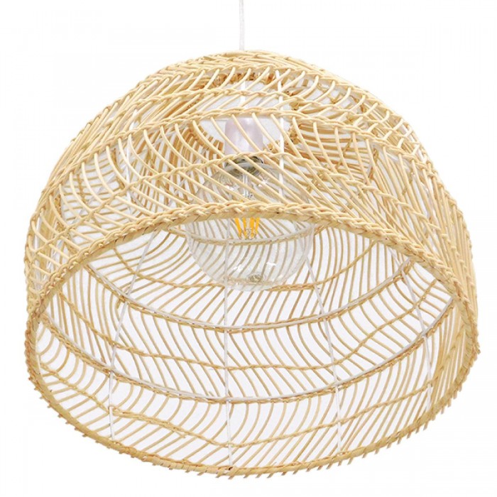 GloboStar® MALIBU 00973 Vintage Κρεμαστό Φωτιστικό Οροφής Μονόφωτο 1 x E27 Μπεζ Ξύλινο Μπαμπού Φ40 x Y35cm GloboStar® MALIBU 00973 Vintage Κρεμαστό Φωτιστικό Οροφής Μονόφωτο 1 x E27 Μπεζ Ξύλινο Μπαμπού Φ40 x Y35cm