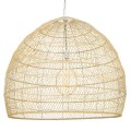 GloboStar® MALIBU 00974 Vintage Κρεμαστό Φωτιστικό Οροφής Μονόφωτο 1 x E27 Μπεζ Ξύλινο Μπαμπού Φ100 x Y86cm