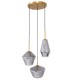 GloboStar® AMARIS 00976 Μοντέρνο Κρεμαστό Φωτιστικό Οροφής Τρίφωτο 3 x E27 Γυάλινο Φιμέ Νίκελ Φ50 x Υ30cm GloboStar® AMARIS 00976 Μοντέρνο Κρεμαστό Φωτιστικό Οροφής Τρίφωτο 3 x E27 Γυάλινο Φιμέ Νίκελ Φ50 x Υ30cm