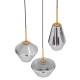 GloboStar® AMARIS 00976 Μοντέρνο Κρεμαστό Φωτιστικό Οροφής Τρίφωτο 3 x E27 Γυάλινο Φιμέ Νίκελ Φ50 x Υ30cm GloboStar® AMARIS 00976 Μοντέρνο Κρεμαστό Φωτιστικό Οροφής Τρίφωτο 3 x E27 Γυάλινο Φιμέ Νίκελ Φ50 x Υ30cm