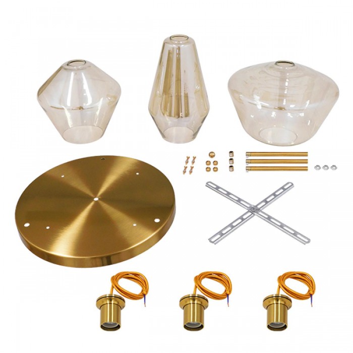 GloboStar® AMARIS 00978 Μοντέρνο Κρεμαστό Φωτιστικό Οροφής Τρίφωτο 3 x E27 Γυάλινο Φιμέ Μελί Φ50 x Υ30cm GloboStar® AMARIS 00978 Μοντέρνο Κρεμαστό Φωτιστικό Οροφής Τρίφωτο 3 x E27 Γυάλινο Φιμέ Μελί Φ50 x Υ30cm