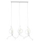 GloboStar® LITTLE MAN 00981 SET Μοντέρνο Κρεμαστό Φωτιστικό Οροφής Τρίφωτο 3 x E27 Λευκό Μεταλλικό Μ70 x Π10 x Υ105cm