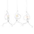 GloboStar® LITTLE MAN 00981 SET Μοντέρνο Κρεμαστό Φωτιστικό Οροφής Τρίφωτο 3 x E27 Λευκό Μεταλλικό Μ70 x Π10 x Υ105cm