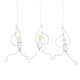 GloboStar® LITTLE MAN 00981 SET Μοντέρνο Κρεμαστό Φωτιστικό Οροφής Τρίφωτο 3 x E27 Λευκό Μεταλλικό Μ70 x Π10 x Υ105cm