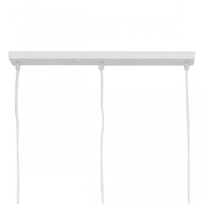 GloboStar® LITTLE MAN 00981 SET Μοντέρνο Κρεμαστό Φωτιστικό Οροφής Τρίφωτο 3 x E27 Λευκό Μεταλλικό Μ70 x Π10 x Υ105cm