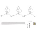 GloboStar® LITTLE MAN 00981 SET Μοντέρνο Κρεμαστό Φωτιστικό Οροφής Τρίφωτο 3 x E27 Λευκό Μεταλλικό Μ70 x Π10 x Υ105cm