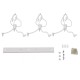 GloboStar® LITTLE MAN 00981 SET Μοντέρνο Κρεμαστό Φωτιστικό Οροφής Τρίφωτο 3 x E27 Λευκό Μεταλλικό Μ70 x Π10 x Υ105cm