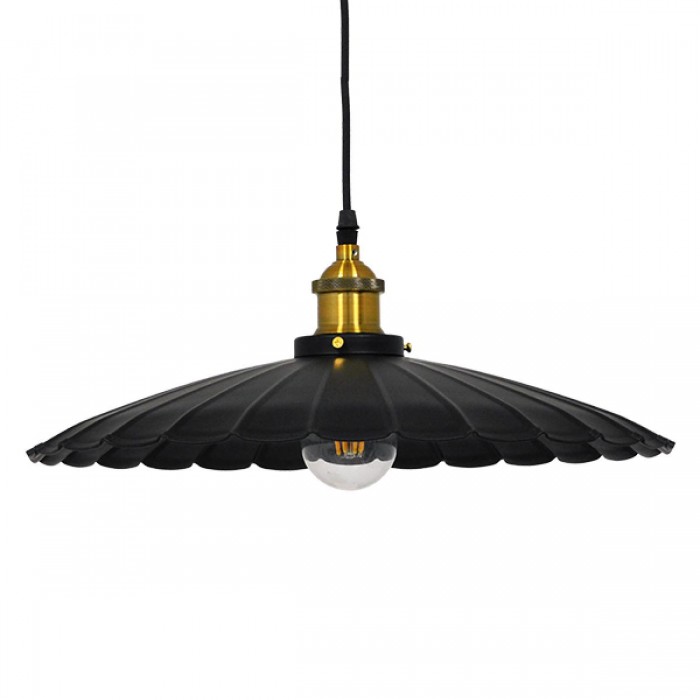 GloboStar® MARGI 00982 Vintage Industrial Κρεμαστό Φωτιστικό Οροφής Μονόφωτο Μαύρο Μεταλλικό Καμπάνα Φ40 x Y15cm GloboStar® MARGI 00982 Vintage Industrial Κρεμαστό Φωτιστικό Οροφής Μονόφωτο Μαύρο Μεταλλικό Καμπάνα Φ40 x Y15cm