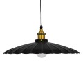 GloboStar® MARGI 00982 Vintage Industrial Κρεμαστό Φωτιστικό Οροφής Μονόφωτο Μαύρο Μεταλλικό Καμπάνα Φ40 x Y15cm