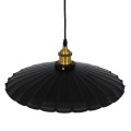 GloboStar® MARGI 00982 Vintage Industrial Κρεμαστό Φωτιστικό Οροφής Μονόφωτο Μαύρο Μεταλλικό Καμπάνα Φ40 x Y15cm