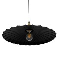 GloboStar® MARGI 00982 Vintage Industrial Κρεμαστό Φωτιστικό Οροφής Μονόφωτο Μαύρο Μεταλλικό Καμπάνα Φ40 x Y15cm