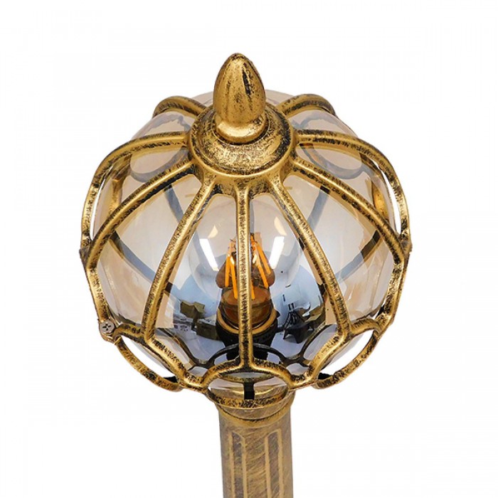 GloboStar® ETOILE 00985 Vintage Φωτιστικό Δαπέδου Μονόφωτο 1 x E27 Μπρονζέ Χρυσό Μεταλλικό Πλέγμα με Μελί Γυάλινη Μπάλα D18 x H102cm GloboStar® ETOILE 00985 Vintage Φωτιστικό Δαπέδου Μονόφωτο 1 x E27 Μπρονζέ Χρυσό Μεταλλικό Πλέγμα με Μελί Γυάλινη Μπάλα D18 x H102cm