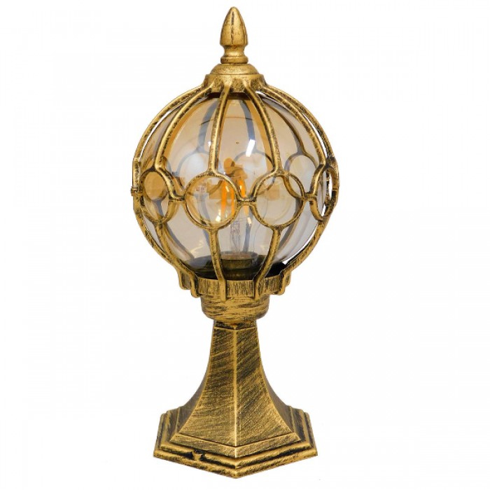 GloboStar® ETOILE 00986 Vintage Φωτιστικό Δαπέδου Μονόφωτο 1 x E27 Μπρονζέ Χρυσό Μεταλλικό Πλέγμα με Μελί Γυάλινη Μπάλα D18 x H38cm GloboStar® ETOILE 00986 Vintage Φωτιστικό Δαπέδου Μονόφωτο 1 x E27 Μπρονζέ Χρυσό Μεταλλικό Πλέγμα με Μελί Γυάλινη Μπάλα D18 x H38cm