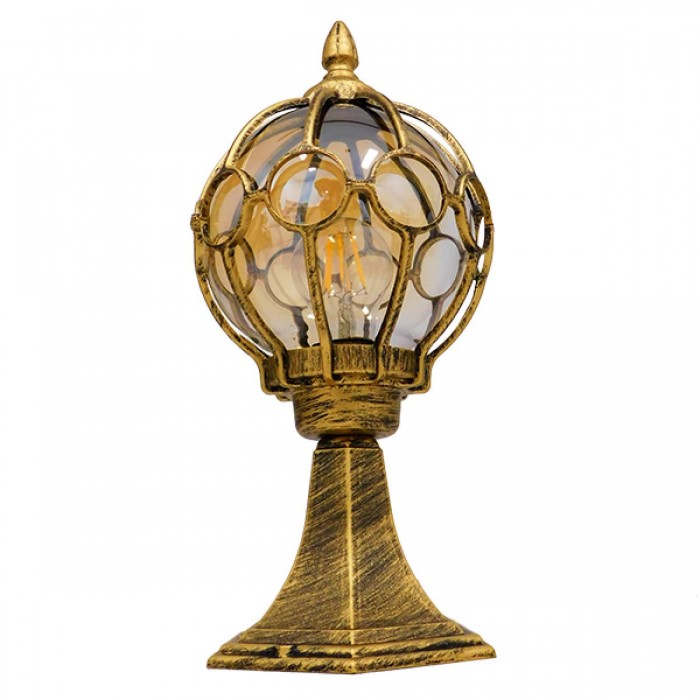 GloboStar® ETOILE 00986 Vintage Φωτιστικό Δαπέδου Μονόφωτο 1 x E27 Μπρονζέ Χρυσό Μεταλλικό Πλέγμα με Μελί Γυάλινη Μπάλα D18 x H38cm GloboStar® ETOILE 00986 Vintage Φωτιστικό Δαπέδου Μονόφωτο 1 x E27 Μπρονζέ Χρυσό Μεταλλικό Πλέγμα με Μελί Γυάλινη Μπάλα D18 x H38cm