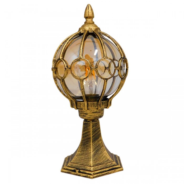 GloboStar® ETOILE 00986 Vintage Φωτιστικό Δαπέδου Μονόφωτο 1 x E27 Μπρονζέ Χρυσό Μεταλλικό Πλέγμα με Μελί Γυάλινη Μπάλα D18 x H38cm GloboStar® ETOILE 00986 Vintage Φωτιστικό Δαπέδου Μονόφωτο 1 x E27 Μπρονζέ Χρυσό Μεταλλικό Πλέγμα με Μελί Γυάλινη Μπάλα D18 x H38cm
