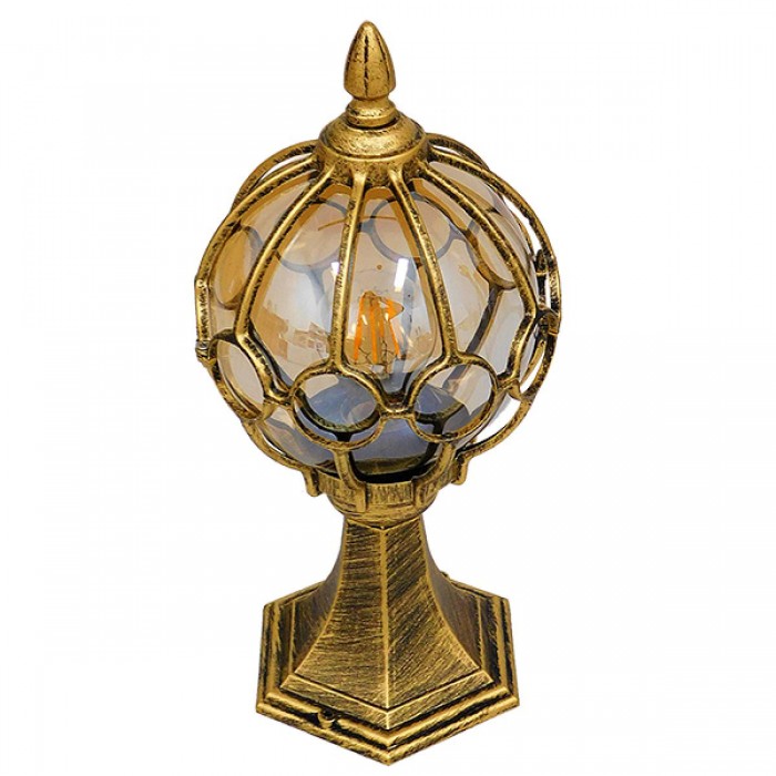 GloboStar® ETOILE 00986 Vintage Φωτιστικό Δαπέδου Μονόφωτο 1 x E27 Μπρονζέ Χρυσό Μεταλλικό Πλέγμα με Μελί Γυάλινη Μπάλα D18 x H38cm GloboStar® ETOILE 00986 Vintage Φωτιστικό Δαπέδου Μονόφωτο 1 x E27 Μπρονζέ Χρυσό Μεταλλικό Πλέγμα με Μελί Γυάλινη Μπάλα D18 x H38cm