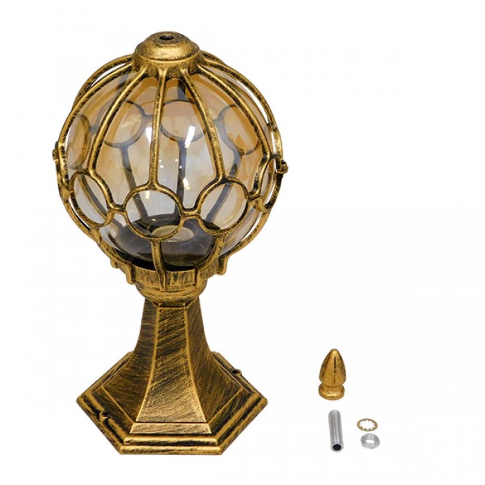 GloboStar® ETOILE 00986 Vintage Φωτιστικό Δαπέδου Μονόφωτο 1 x E27 Μπρονζέ Χρυσό Μεταλλικό Πλέγμα με Μελί Γυάλινη Μπάλα D18 x H38cm GloboStar® ETOILE 00986 Vintage Φωτιστικό Δαπέδου Μονόφωτο 1 x E27 Μπρονζέ Χρυσό Μεταλλικό Πλέγμα με Μελί Γυάλινη Μπάλα D18 x H38cm