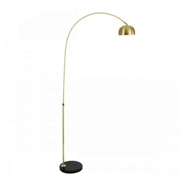 GloboStar® PRAGUE 00991 Μοντέρνο Επιδαπέδιο Φωτιστικό Μονόφωτο 1 x E27 IP20 Χρυσό Μέταλλο με Μαύρο Μάρμαρο - Μ90 x Π29.5 x Υ180cm