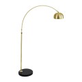 GloboStar® PRAGUE 00991 Μοντέρνο Επιδαπέδιο Φωτιστικό Μονόφωτο 1 x E27 IP20 Χρυσό Μέταλλο με Μαύρο Μάρμαρο - Μ90 x Π29.5 x Υ180cm