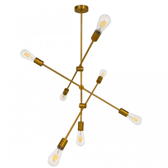 GloboStar® ESTHER 00993 Μοντέρνο Industrial Φωτιστικό Οροφής Πολύφωτο 7 x E27 Χρυσό Μεταλλικό Φ75 x Υ88cm GloboStar® ESTHER 00993 Μοντέρνο Industrial Φωτιστικό Οροφής Πολύφωτο 7 x E27 Χρυσό Μεταλλικό Φ75 x Υ88cm